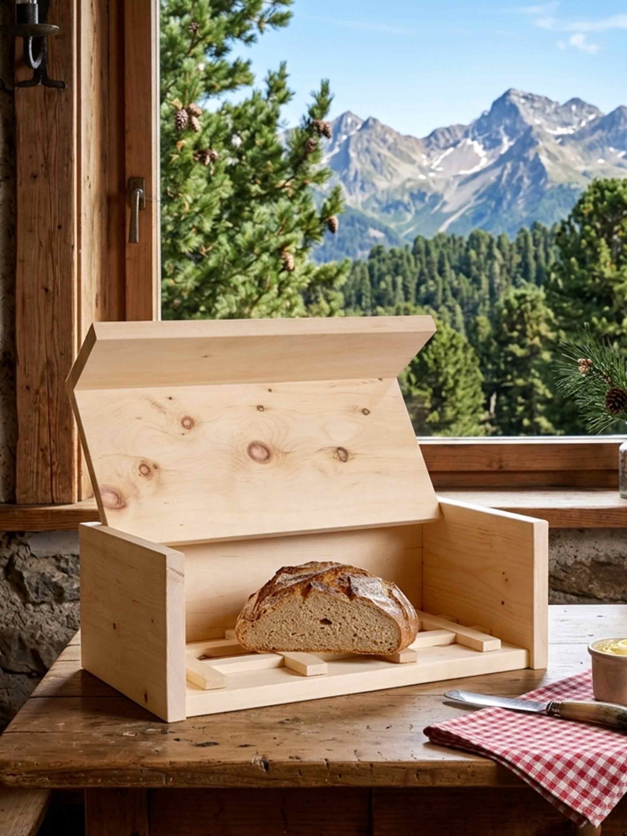 Brotkasten aus Zirbe – natürlich & handgemacht