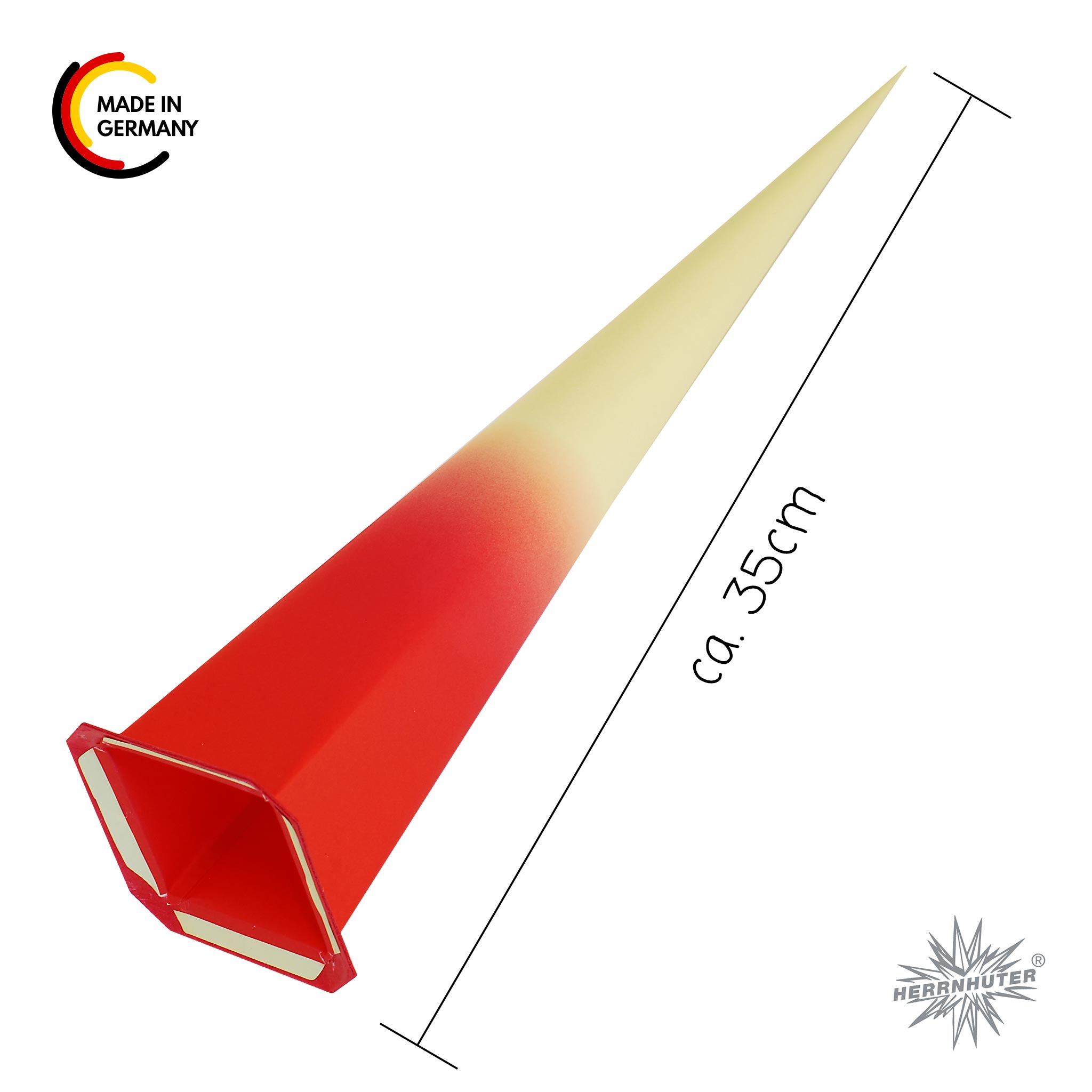 Original Herrnhuter Ersatzzacken für Papiersterne i8 Ø80cm viereck roter Kern/gelbe Spitze