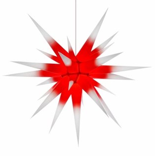 Original Herrnhuter Stern für innen i8 (80 cm), roter Kern / weiße Spitzen